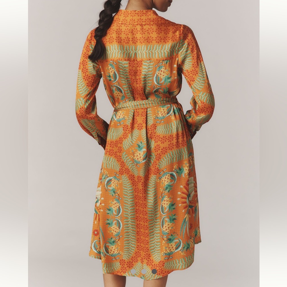 Farm Rio Belted Shirt Dress Tropic of the Macaws NWT - Picture 3 of 8